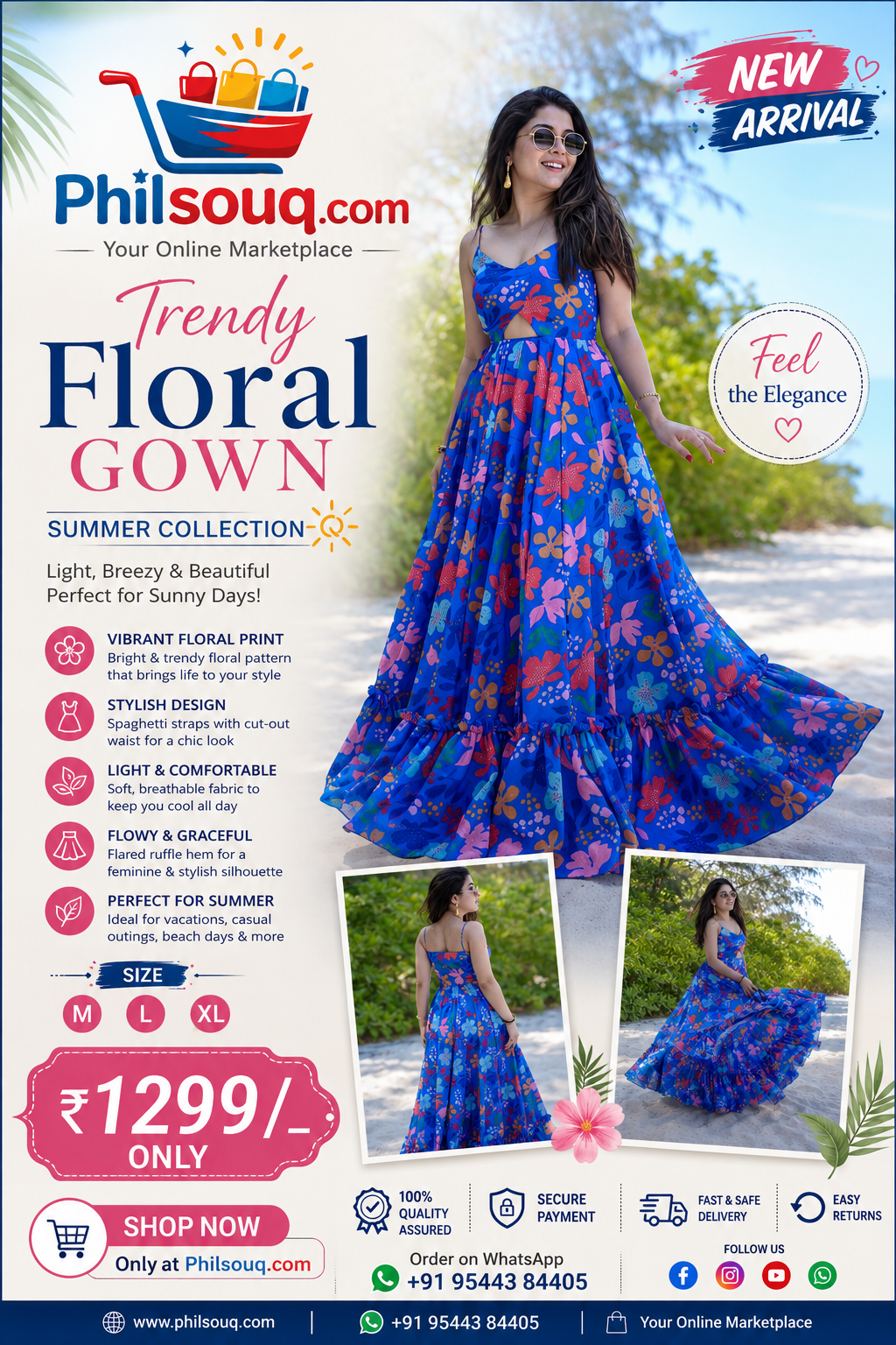 Trendy Floral Gown -TR