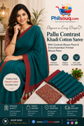 Pallu Contrast Khadi Cotton Saree -JO