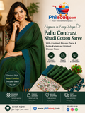 Pallu Contrast Khadi Cotton Saree-JO