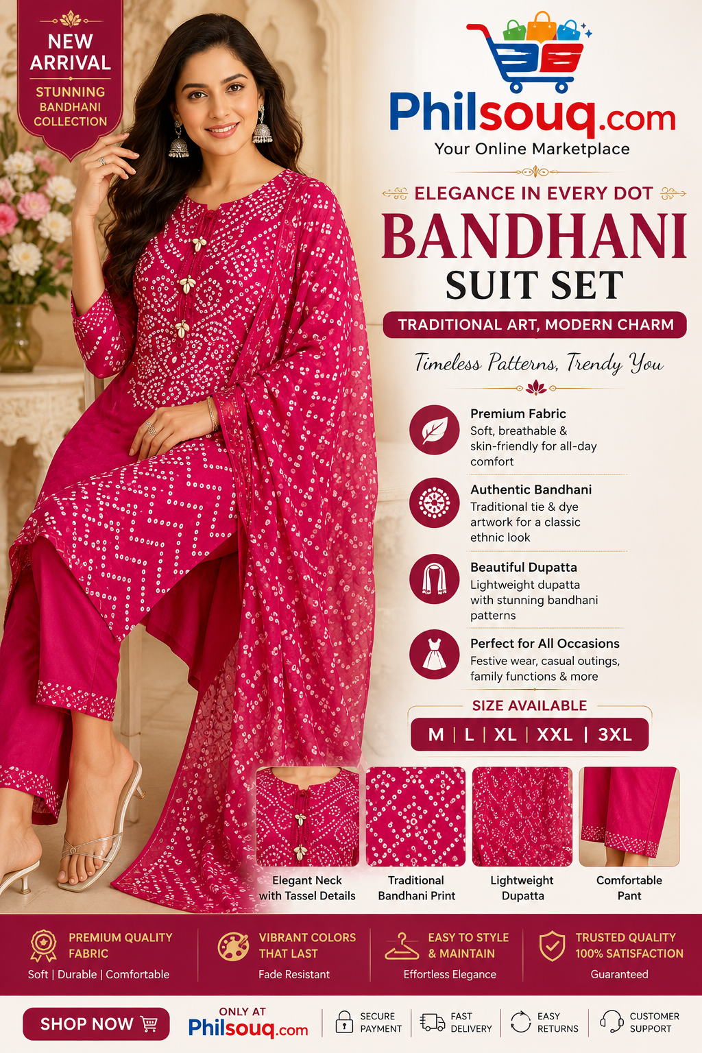 Stunning Bandhani Suit Set -SU