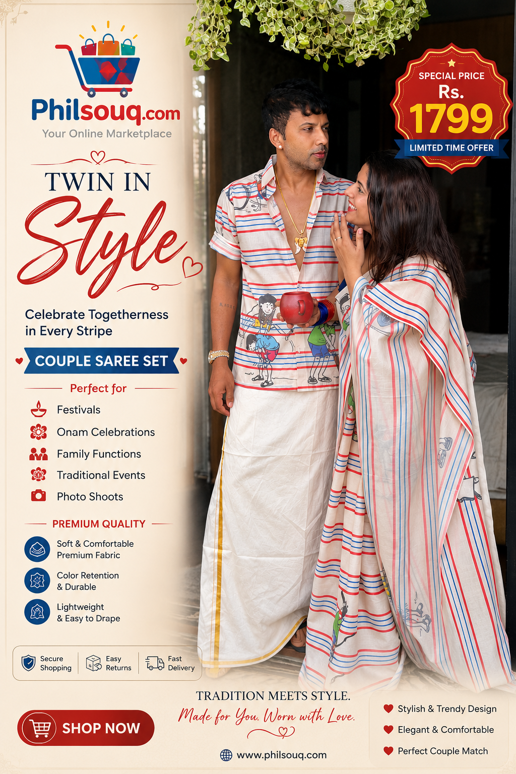 4 Line Copy - Onam Mood Saree -KBG