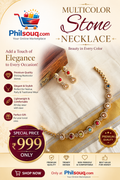 Multicolor Stone Necklace Set - KBG