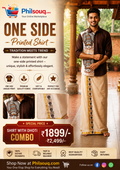 ONE SIDE Printed Shirt with Dhoti Combo - KBG