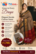 Ganga Jamuna border Jari Checks Chettinad cotton Saree - KBG
