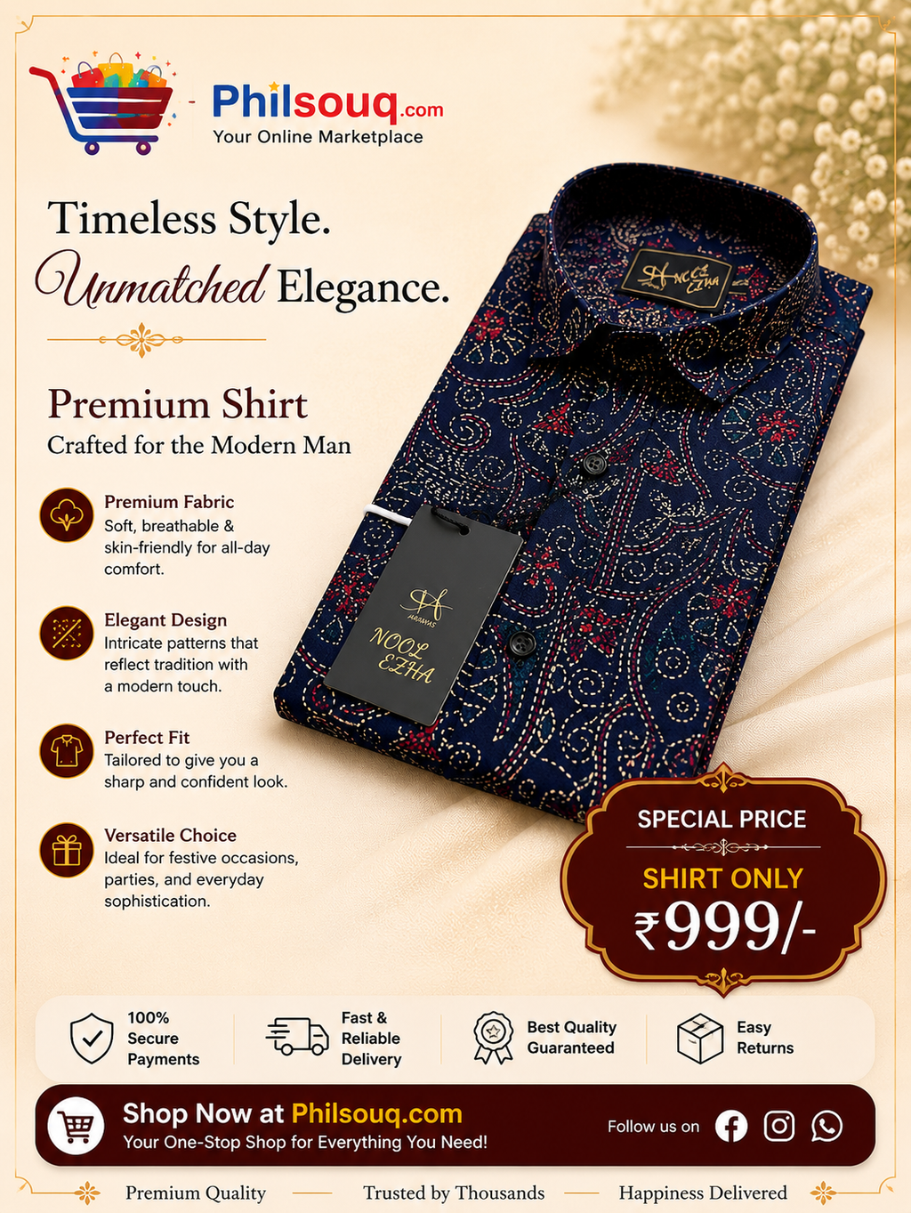 Cotton Azrakh Shirt - KBG