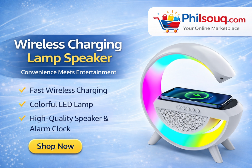 3 IN 1 MULTIFUNCTION G SHAPE LED BLUTOOTH SPEAKER WITH WIRELESD FAST CHARGER