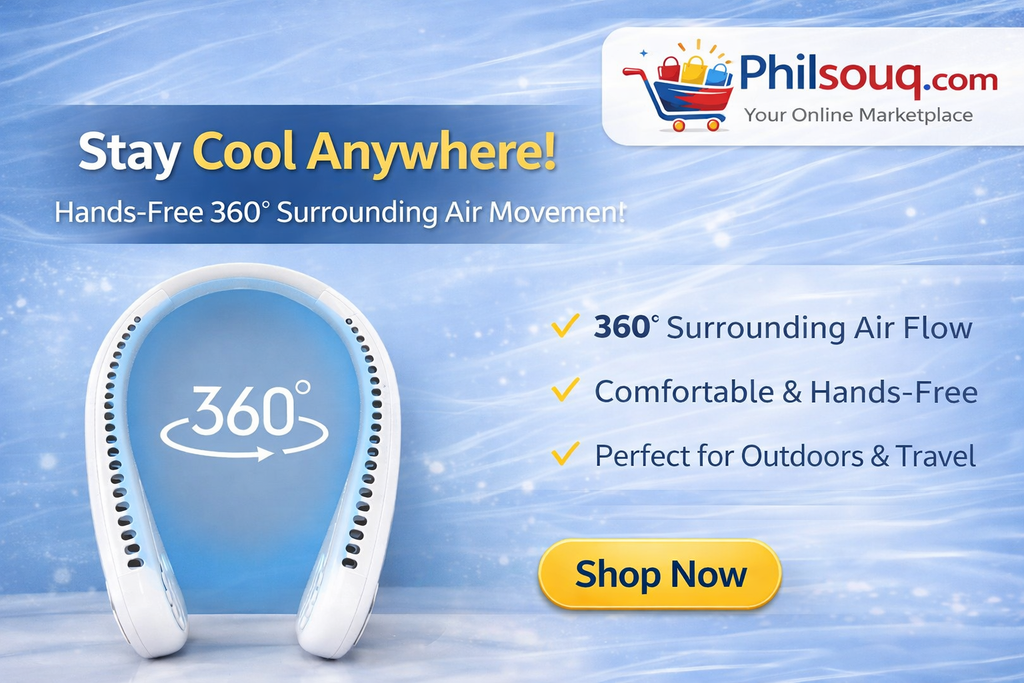 Portable Neck Fan – 360° Hands-Free Cooling
