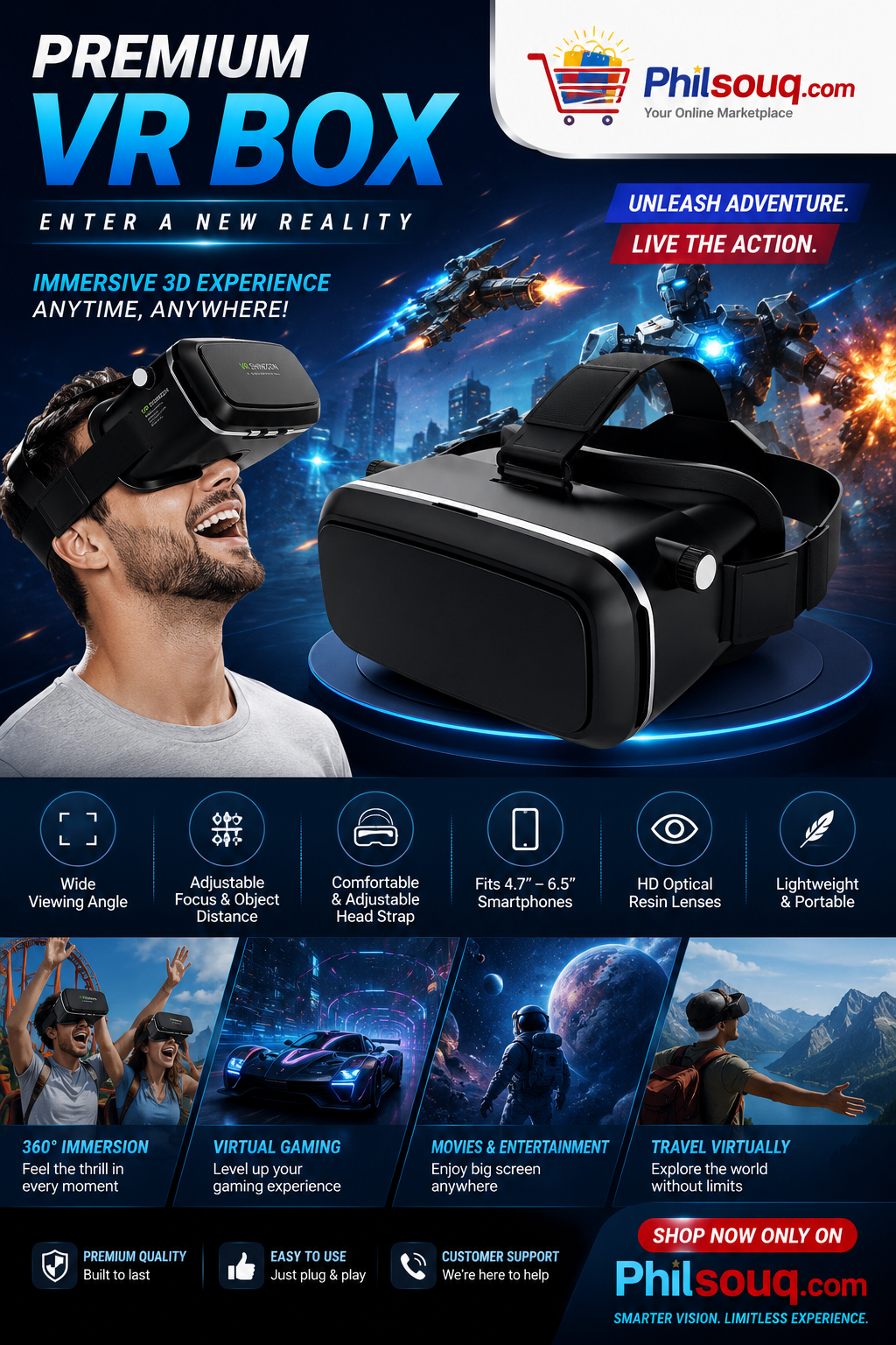 1447 Vr Pro Virtual Reality 3d Glasses Headset