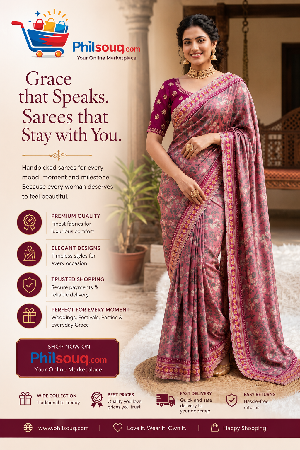 PREMIUM CHINNON SILK DIGITAL PRINT SAREE -SU