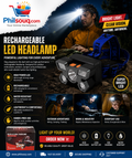 5 Led Headlamp Usb Rechargeable Head Light (1 Pc)