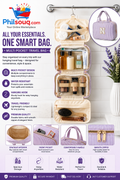 Travel Multi Pocket Toiletry Bag Hanging Cosmetic Makeup Organizer Pouch (1 Pc)