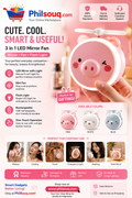 Piggy fan with mirror