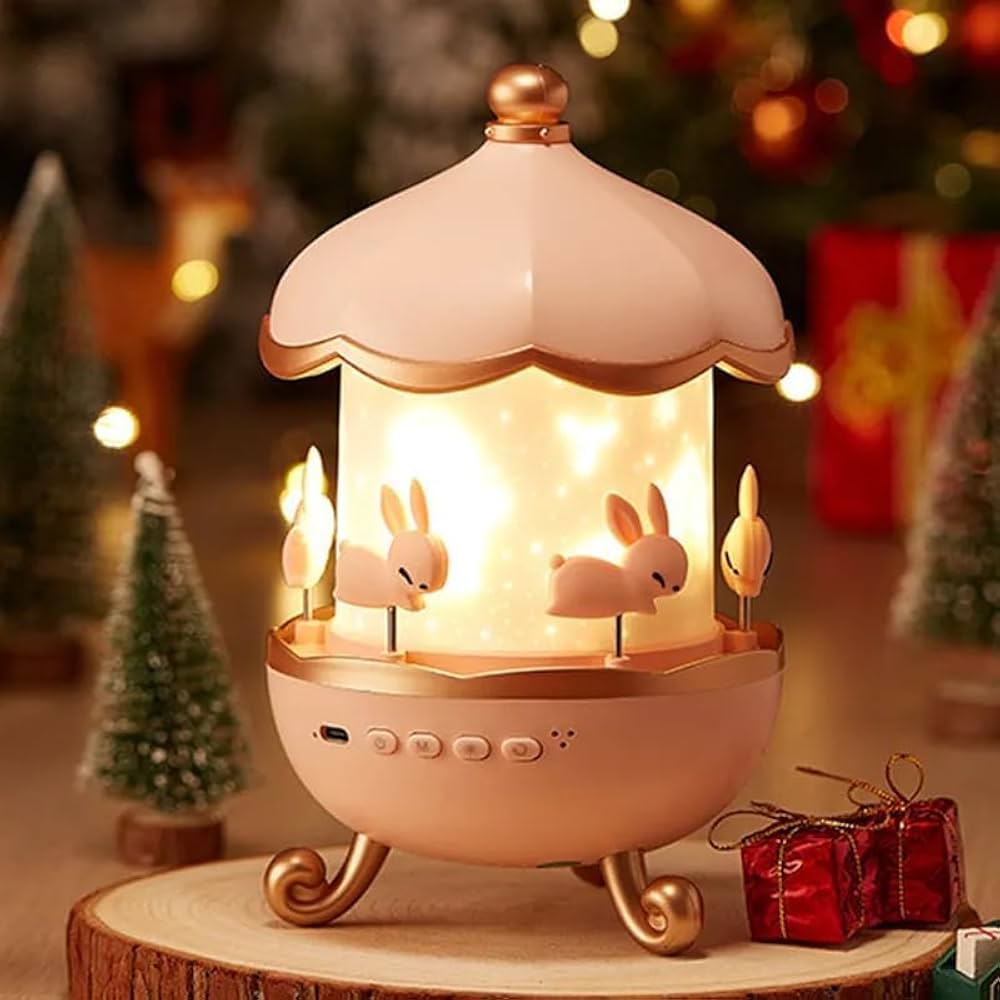 Bunny's Carousel Rotating LED Night Light