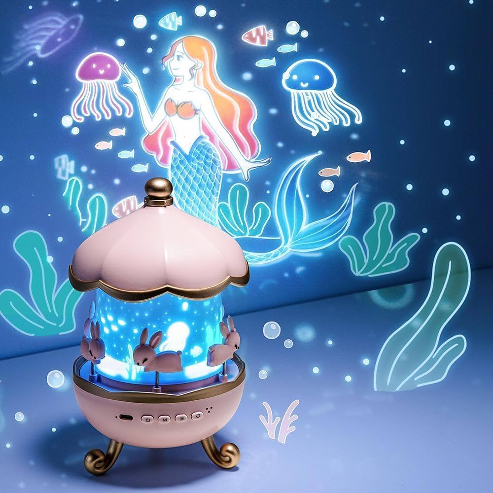Bunny's Carousel Rotating LED Night Light