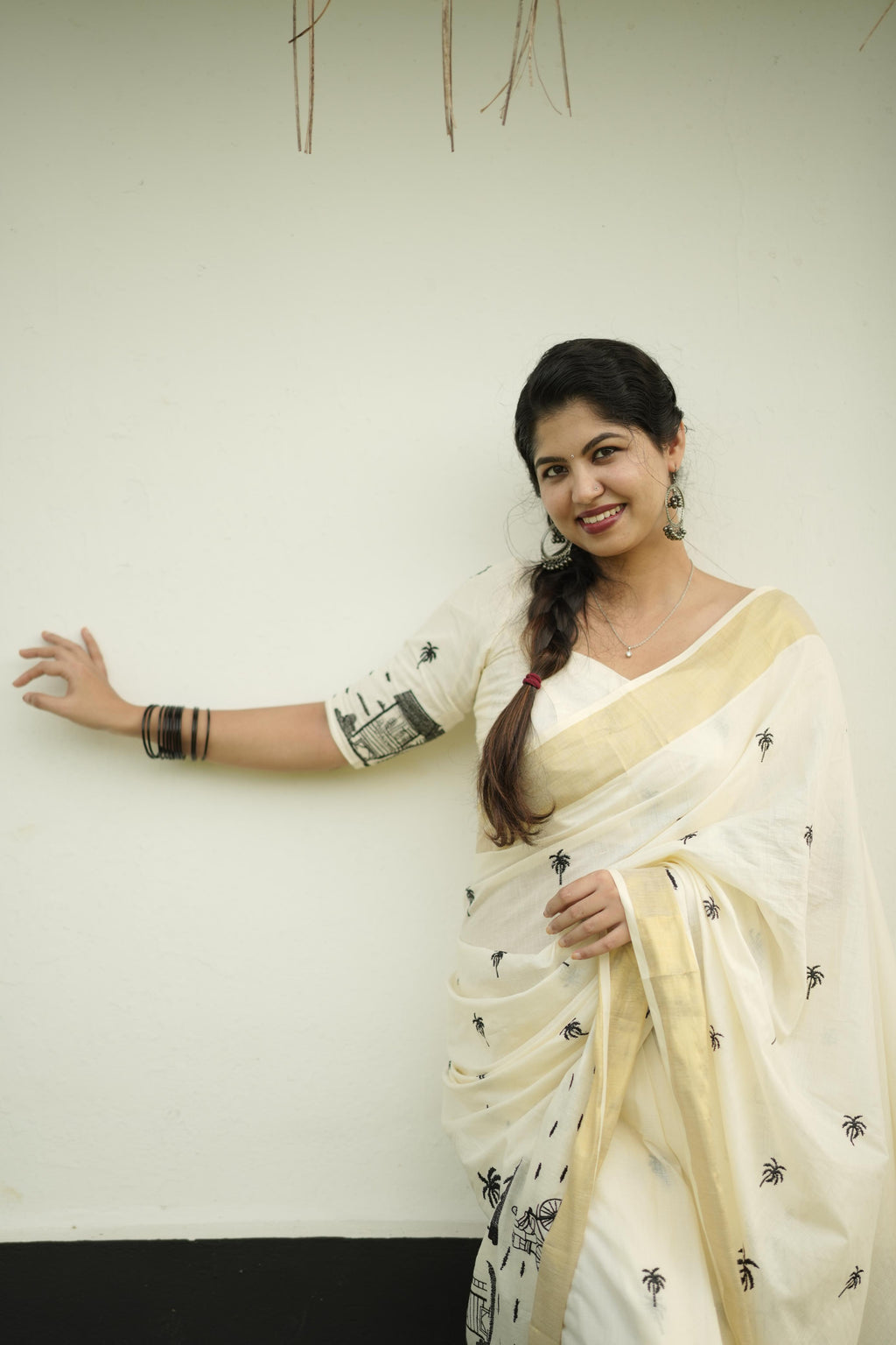 Chai Kada : Cotton Embroidered Saree - KBG