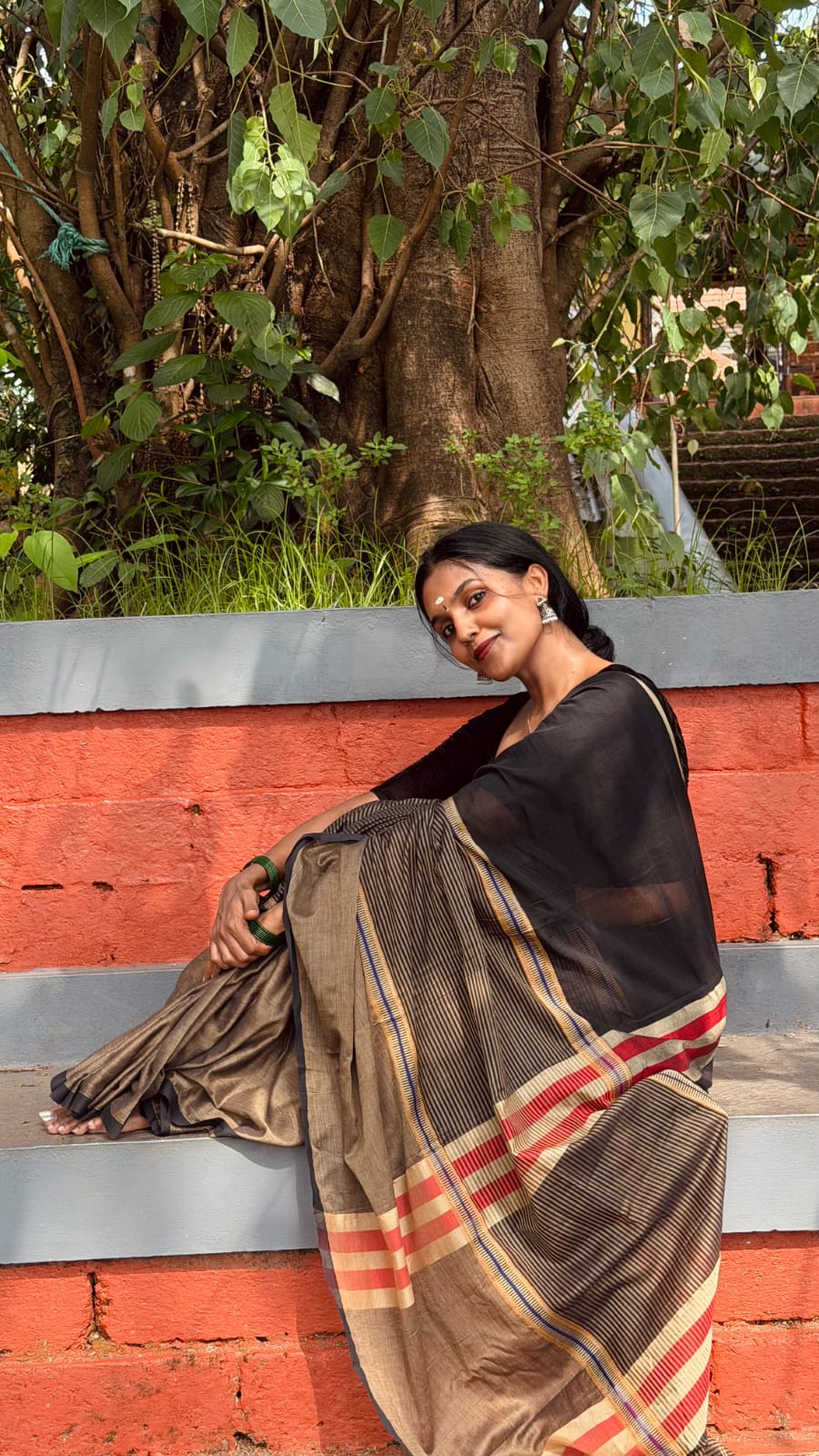 Tripta - Three Shade Cotton Saree - KBG