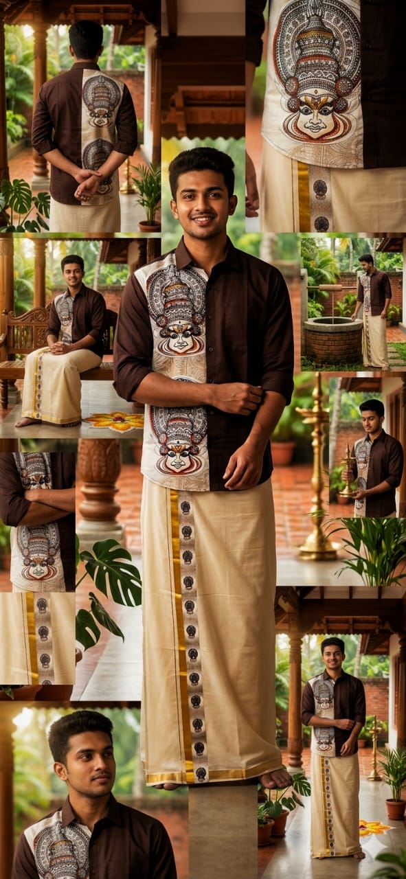 ONE SIDE Printed Shirt with Dhoti Combo - KBG