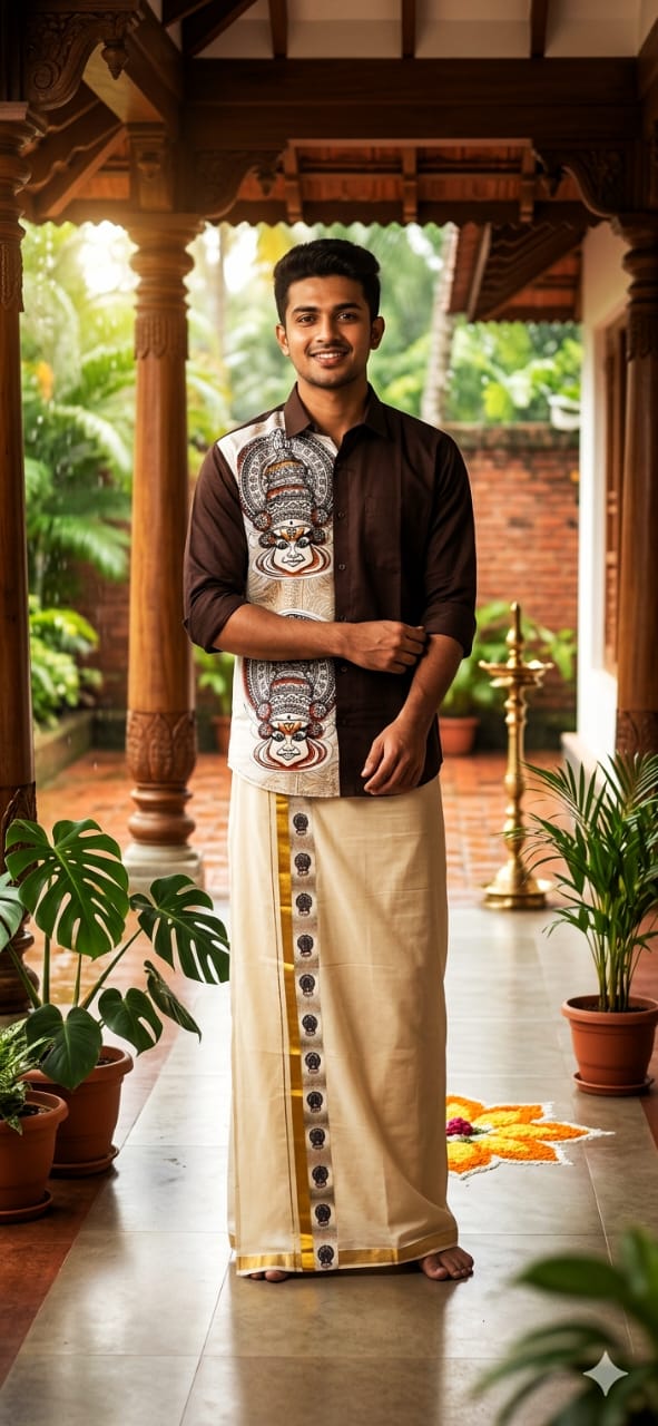 ONE SIDE Printed Shirt with Dhoti Combo - KBG