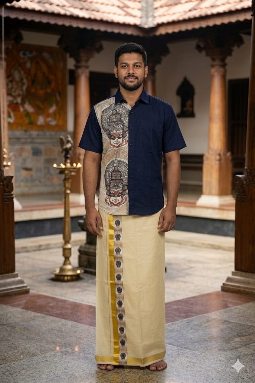 ONE SIDE Printed Shirt with Dhoti Combo - KBG
