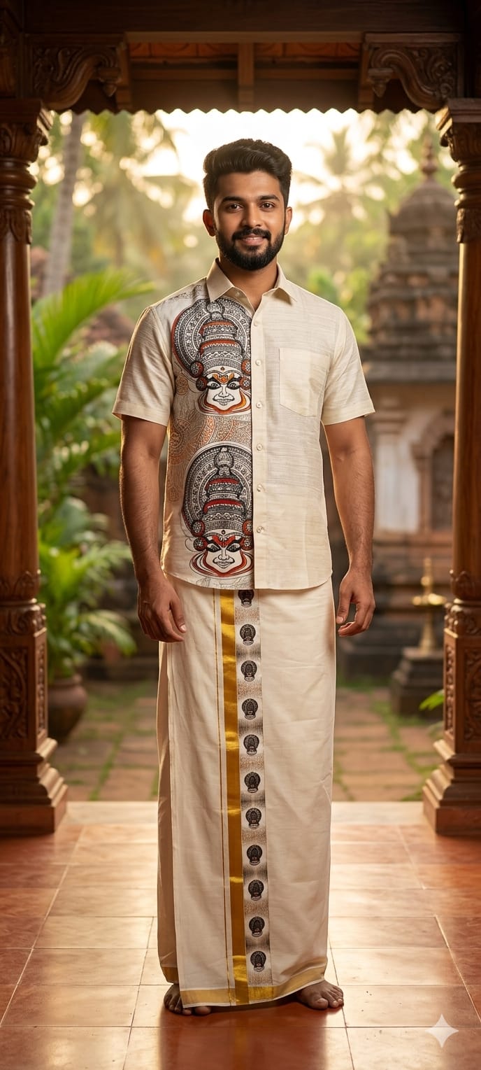 ONE SIDE Printed Shirt with Dhoti Combo - KBG