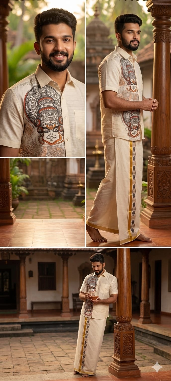 ONE SIDE Printed Shirt with Dhoti Combo - KBG
