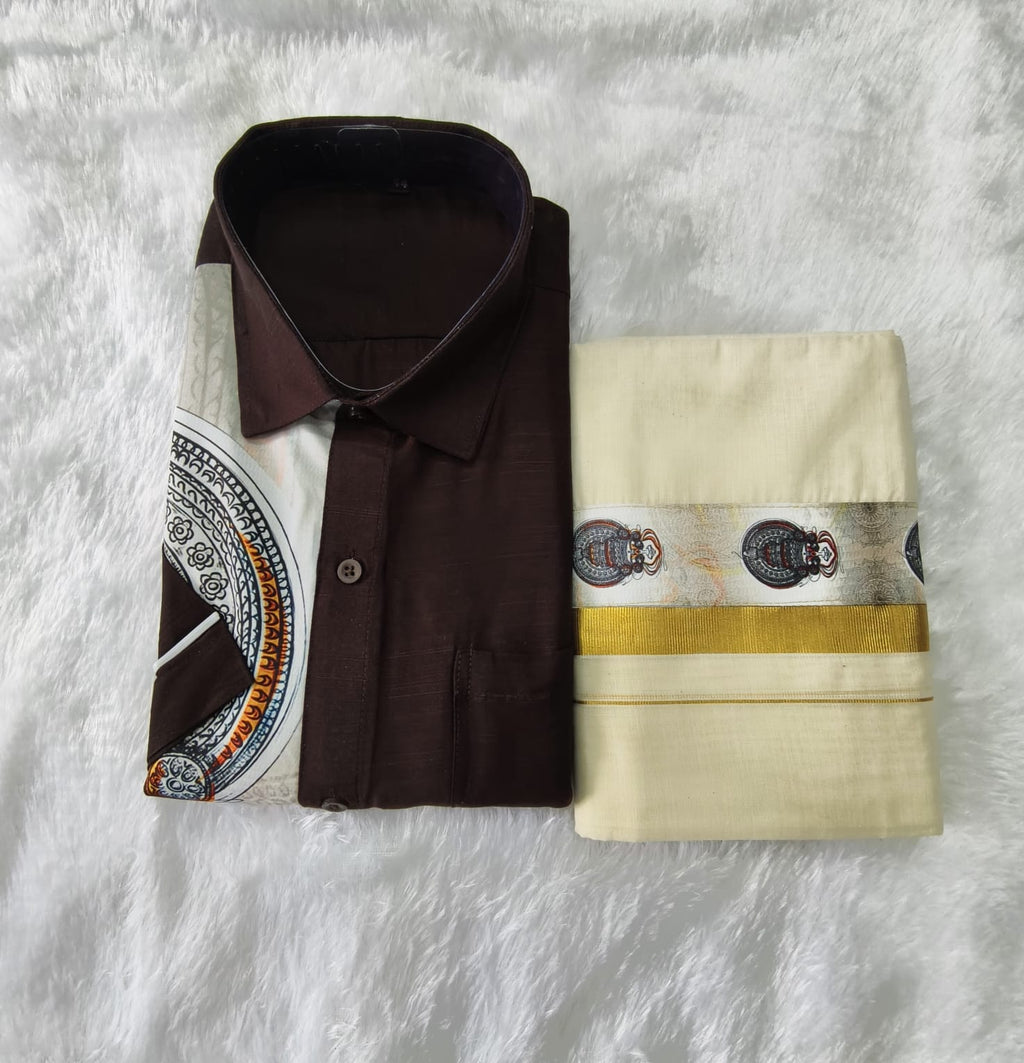 ONE SIDE Printed Shirt with Dhoti Combo - KBG