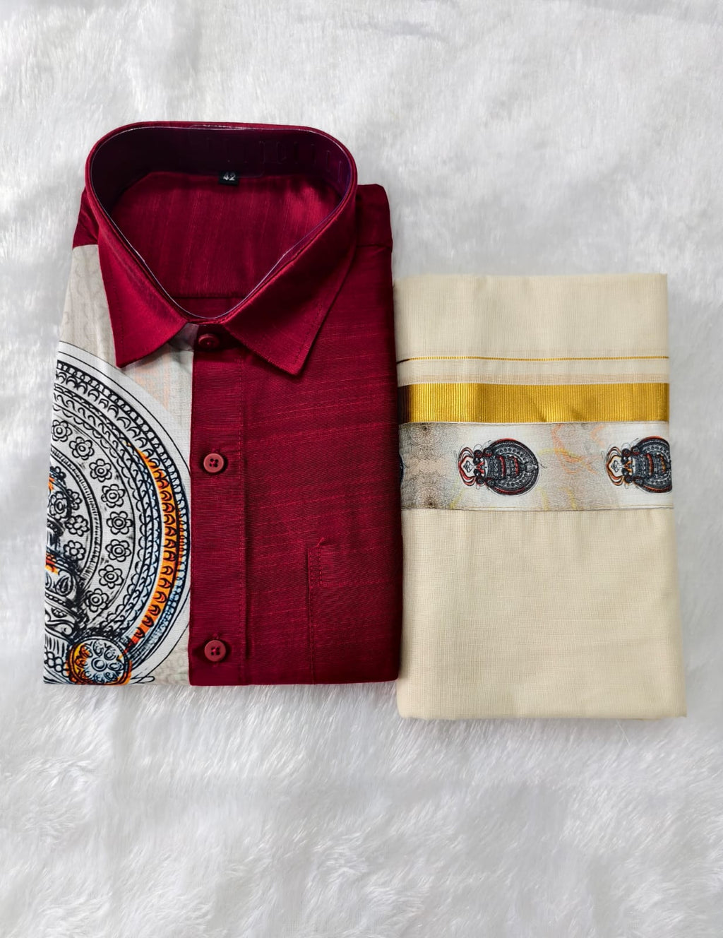 ONE SIDE Printed Shirt with Dhoti Combo - KBG