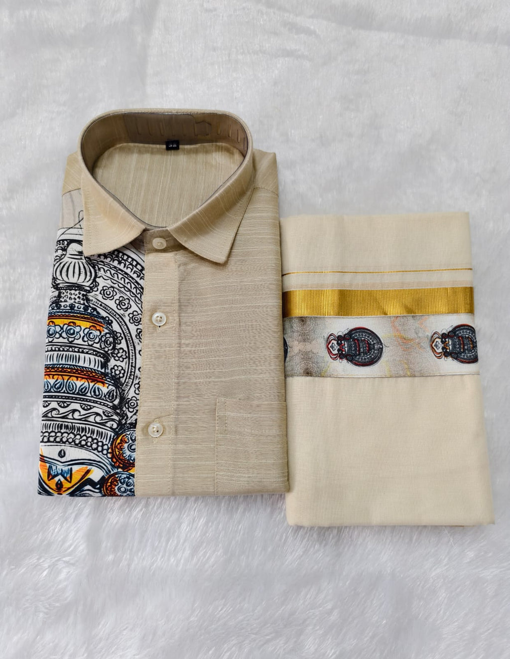 ONE SIDE Printed Shirt with Dhoti Combo - KBG