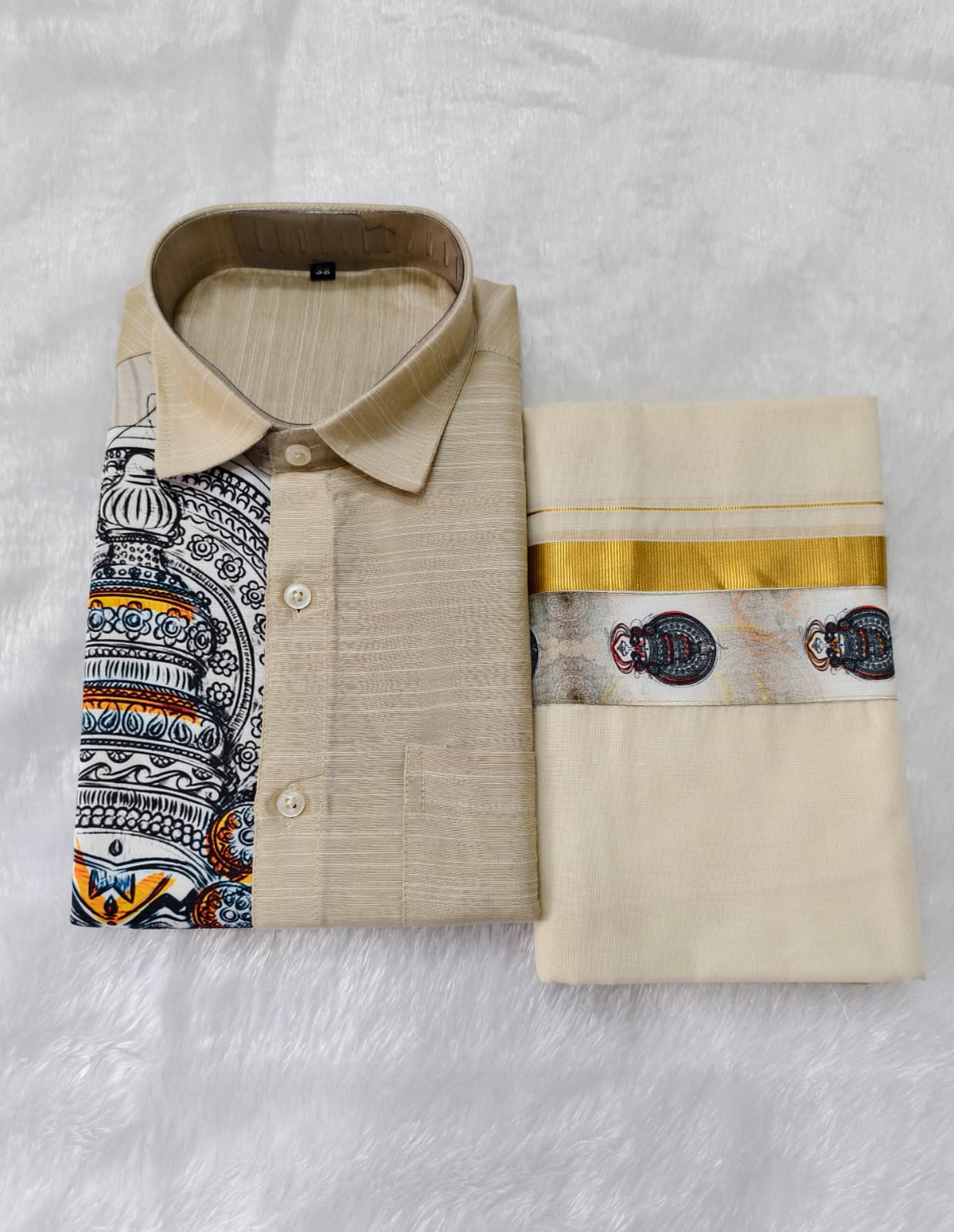 ONE SIDE Printed Shirt with Dhoti Combo - KBG
