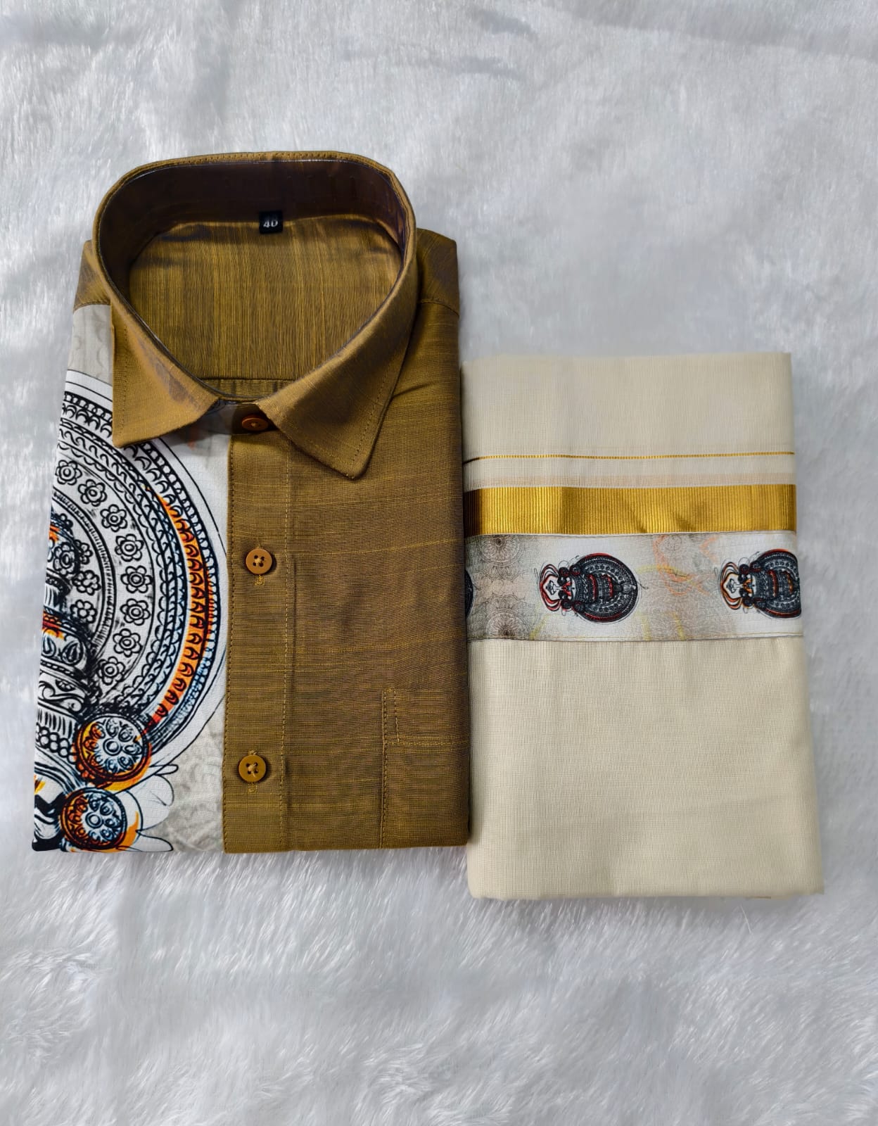 ONE SIDE Printed Shirt with Dhoti Combo - KBG