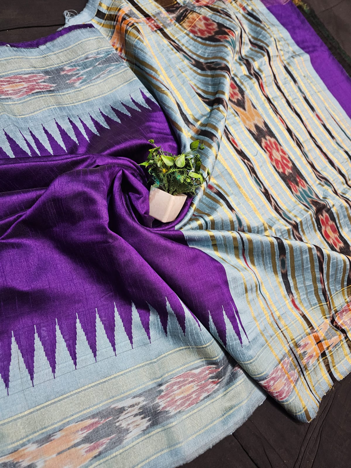 PREMIUM SEMI RAW SILK IKKAT SAREE -SU