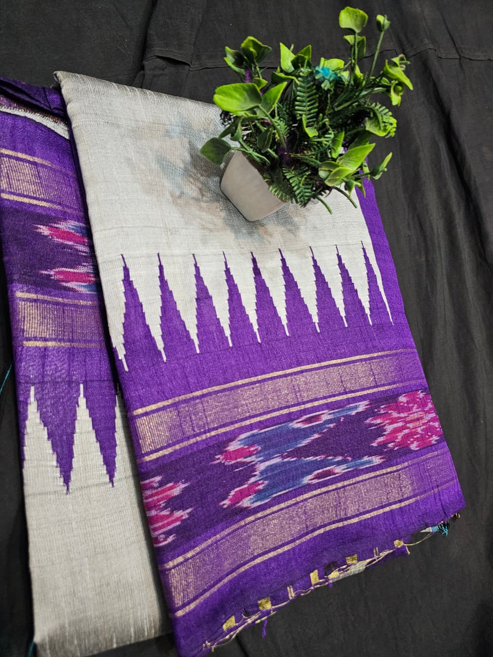 PREMIUM SEMI RAW SILK IKKAT SAREE -SU