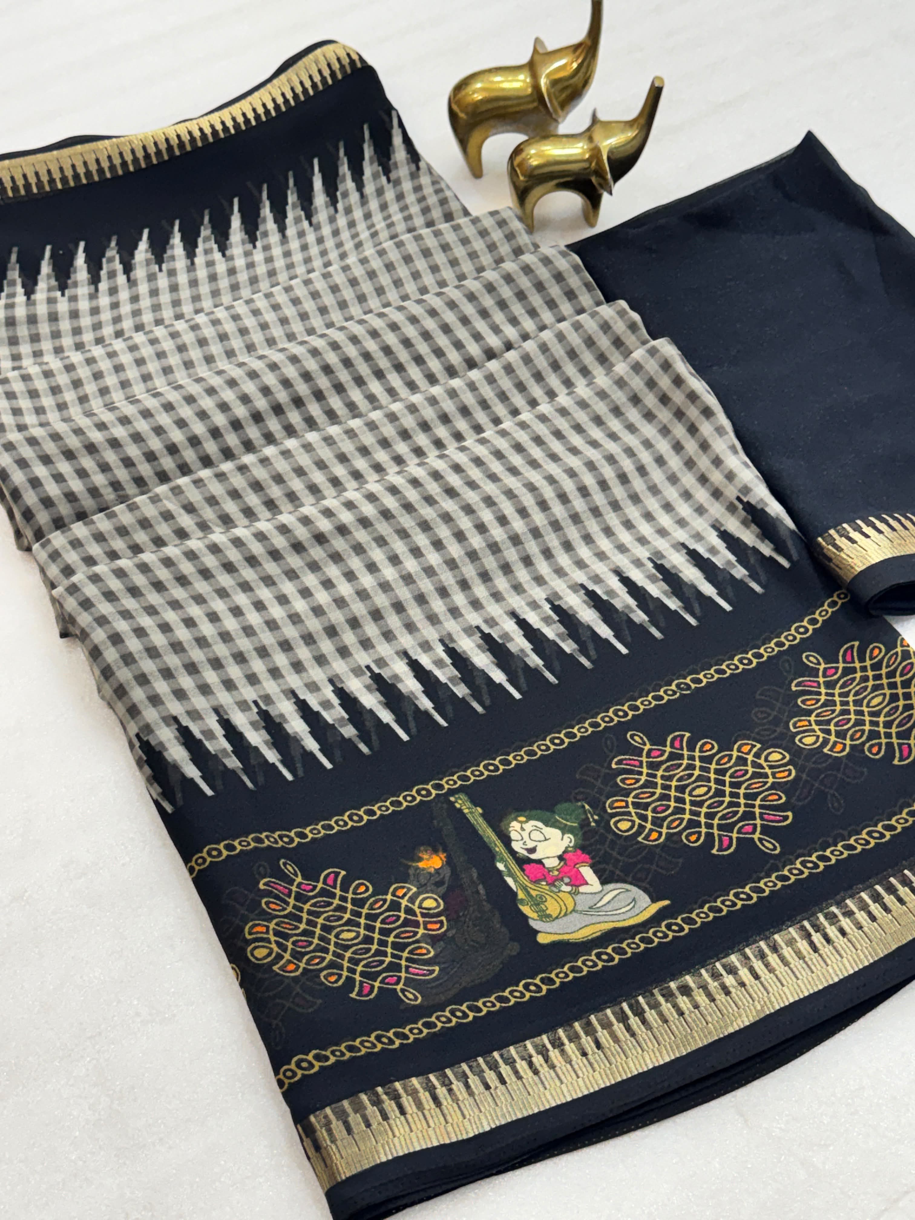 BEAUTIFUL HEAVY GEORGETTE SILK SAREE -SU