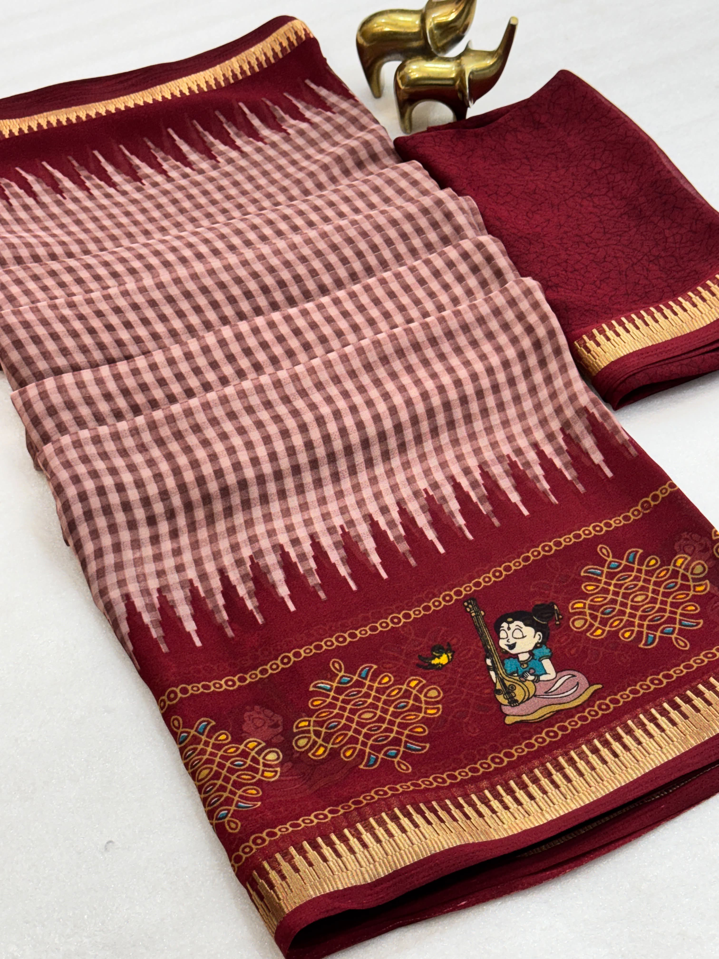 BEAUTIFUL HEAVY GEORGETTE SILK SAREE -SU