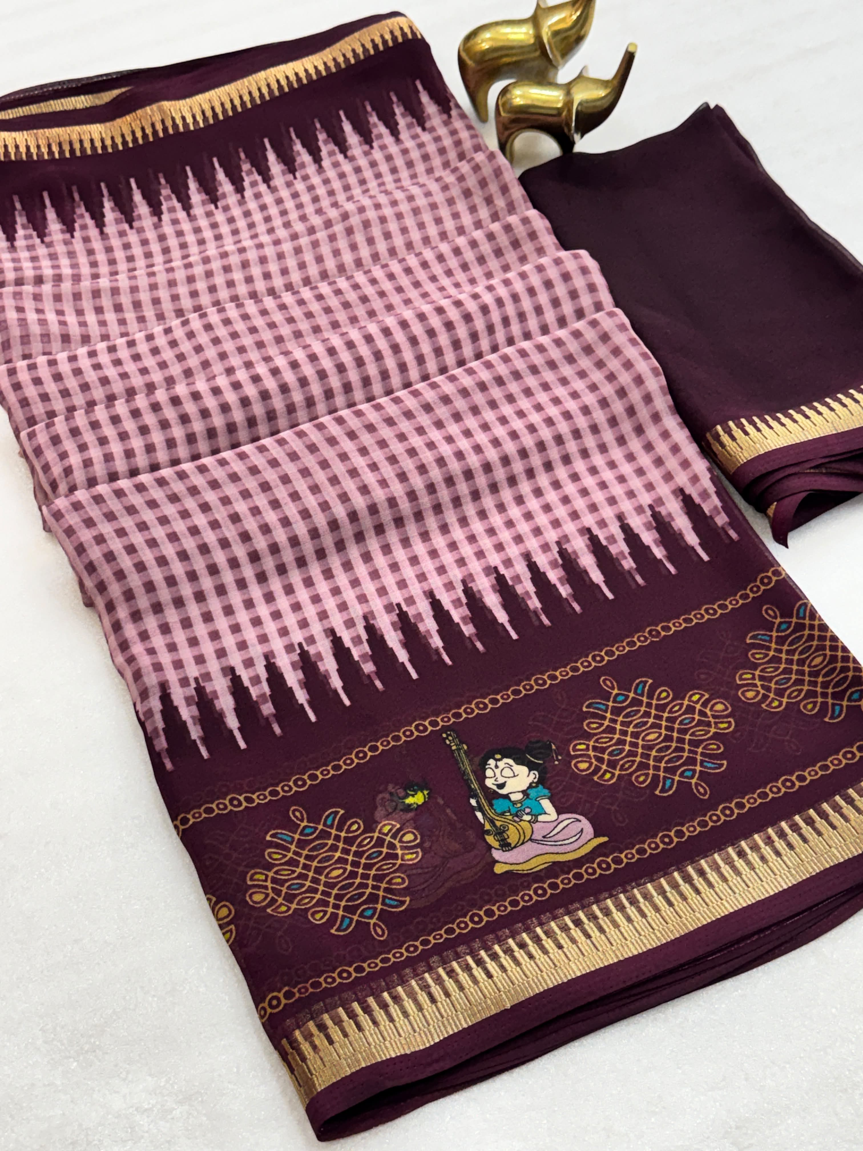 BEAUTIFUL HEAVY GEORGETTE SILK SAREE -SU