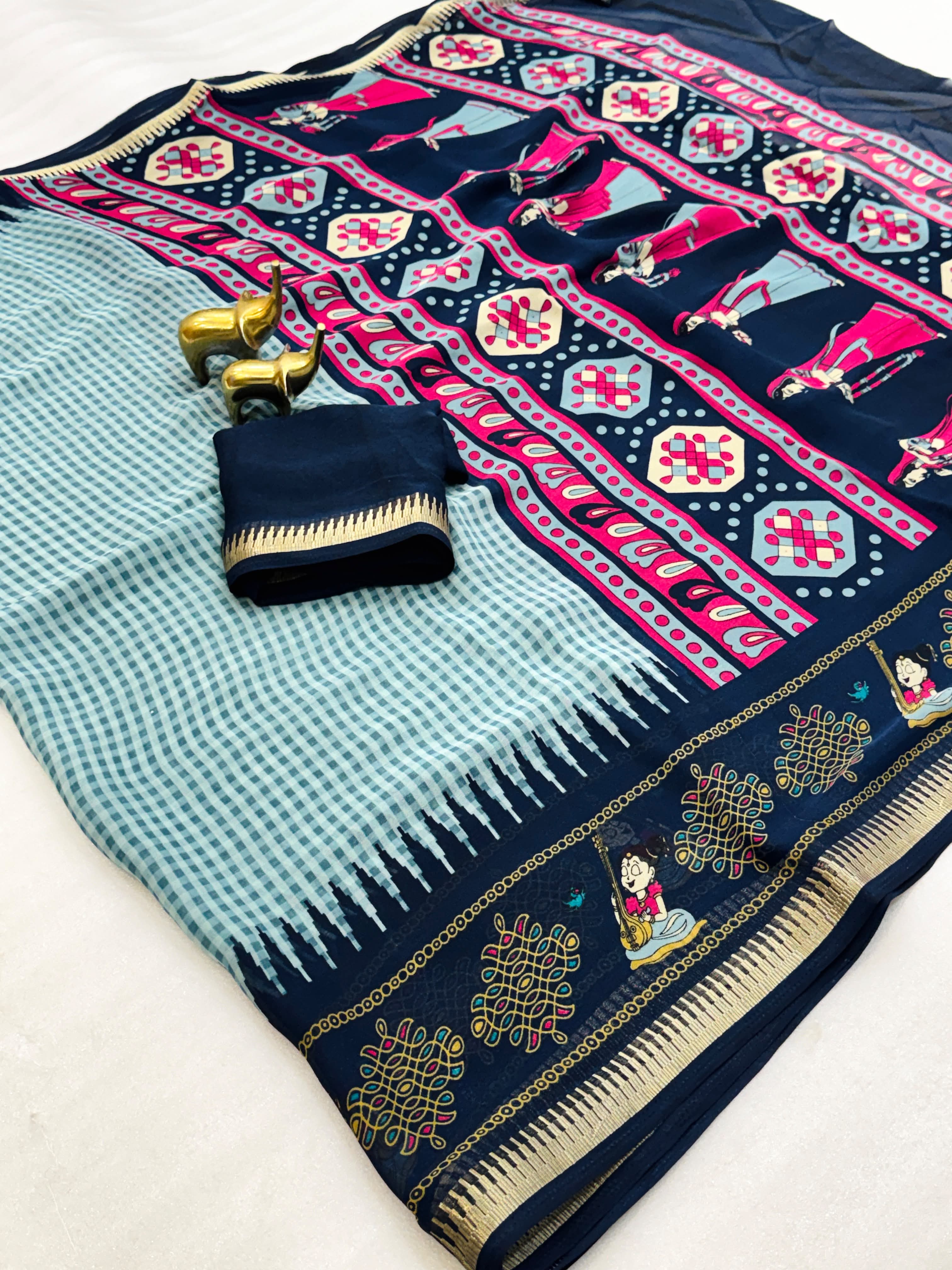 BEAUTIFUL HEAVY GEORGETTE SILK SAREE -SU