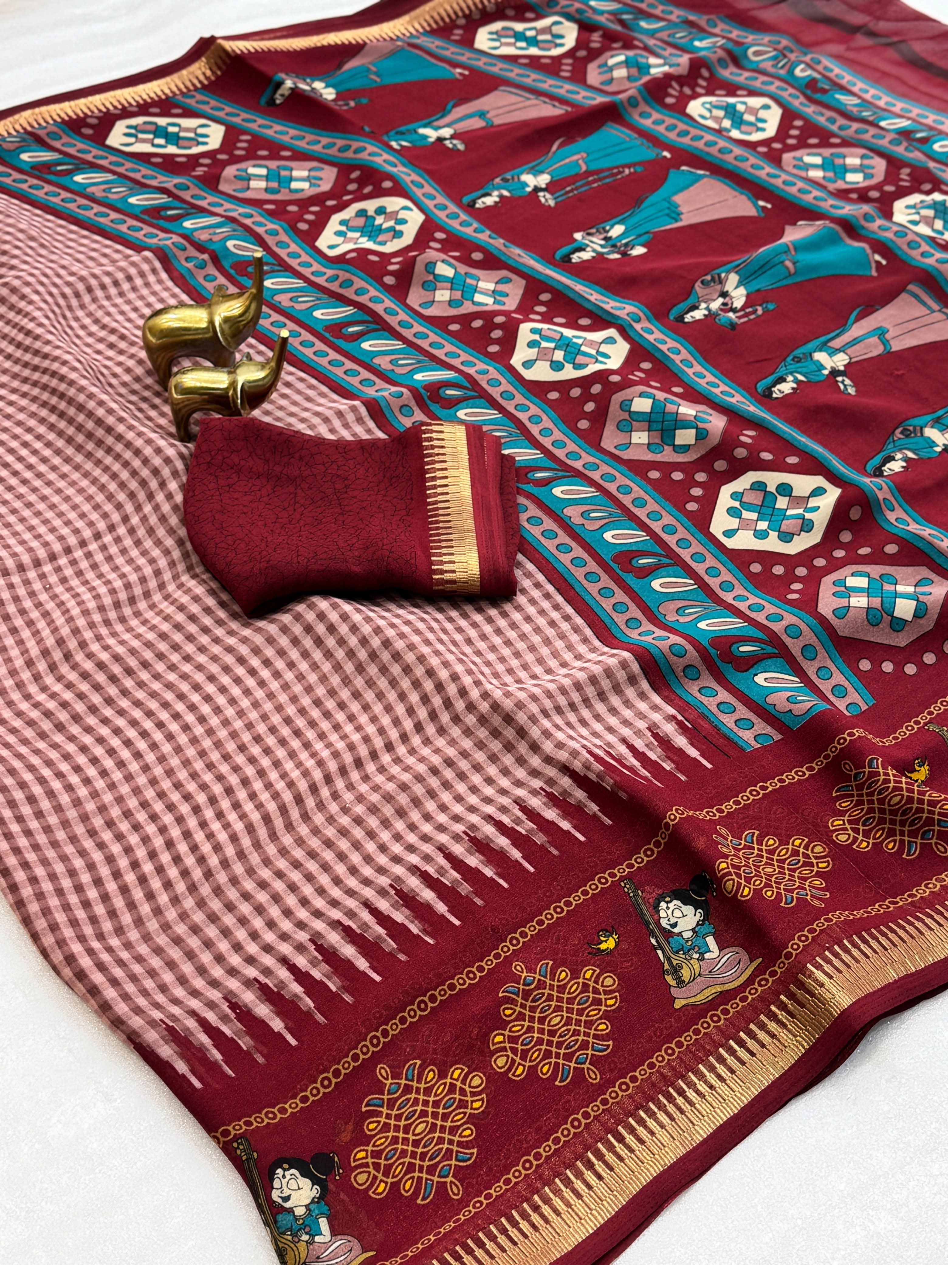 BEAUTIFUL HEAVY GEORGETTE SILK SAREE -SU