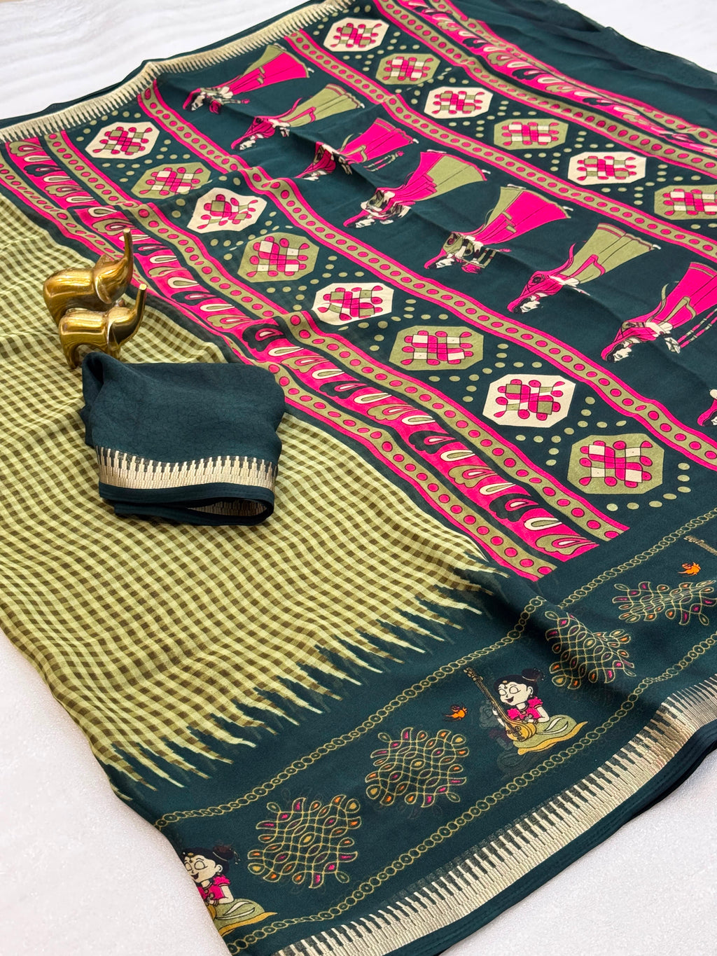 BEAUTIFUL HEAVY GEORGETTE SILK SAREE -SU