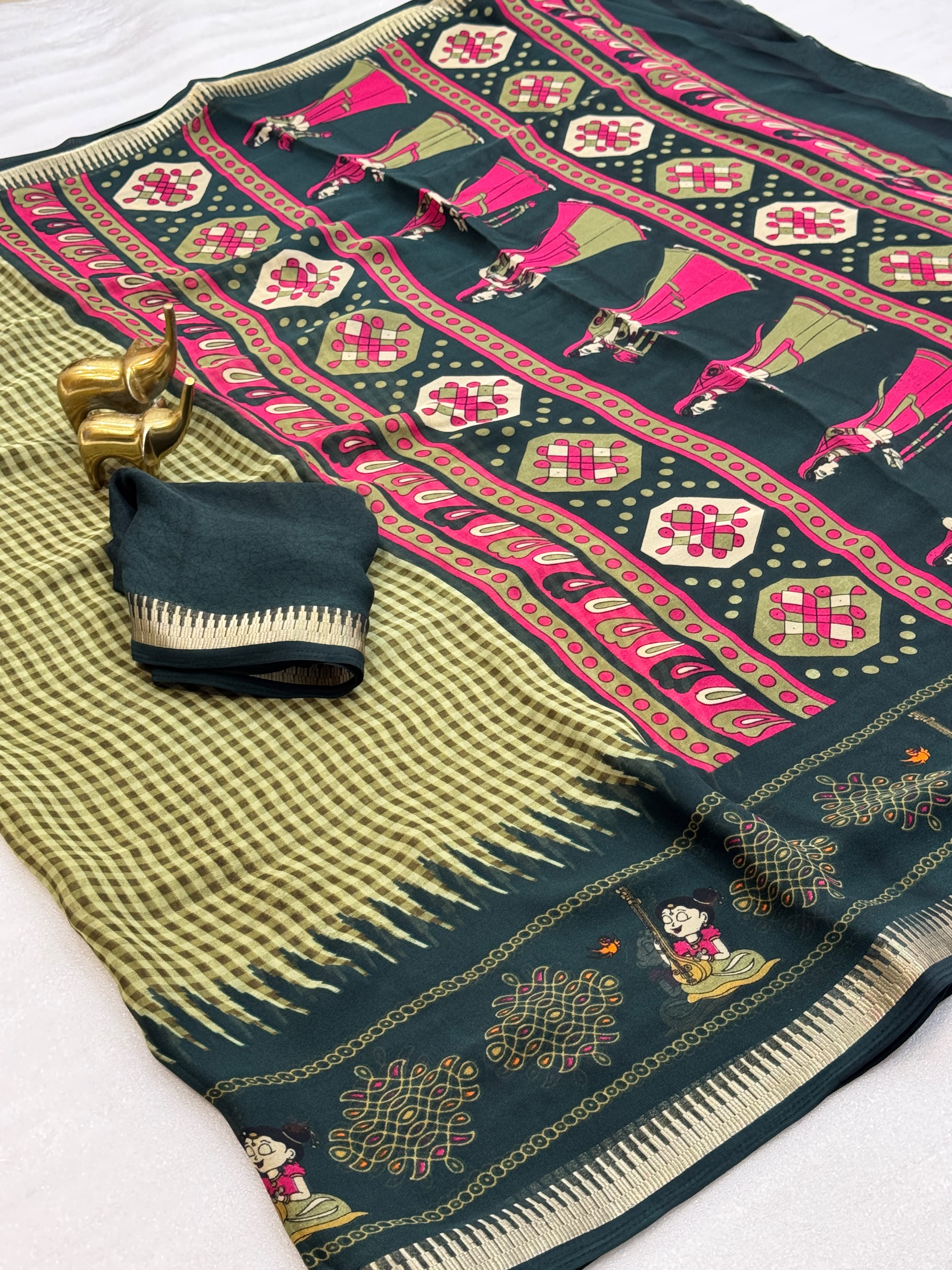 BEAUTIFUL HEAVY GEORGETTE SILK SAREE -SU