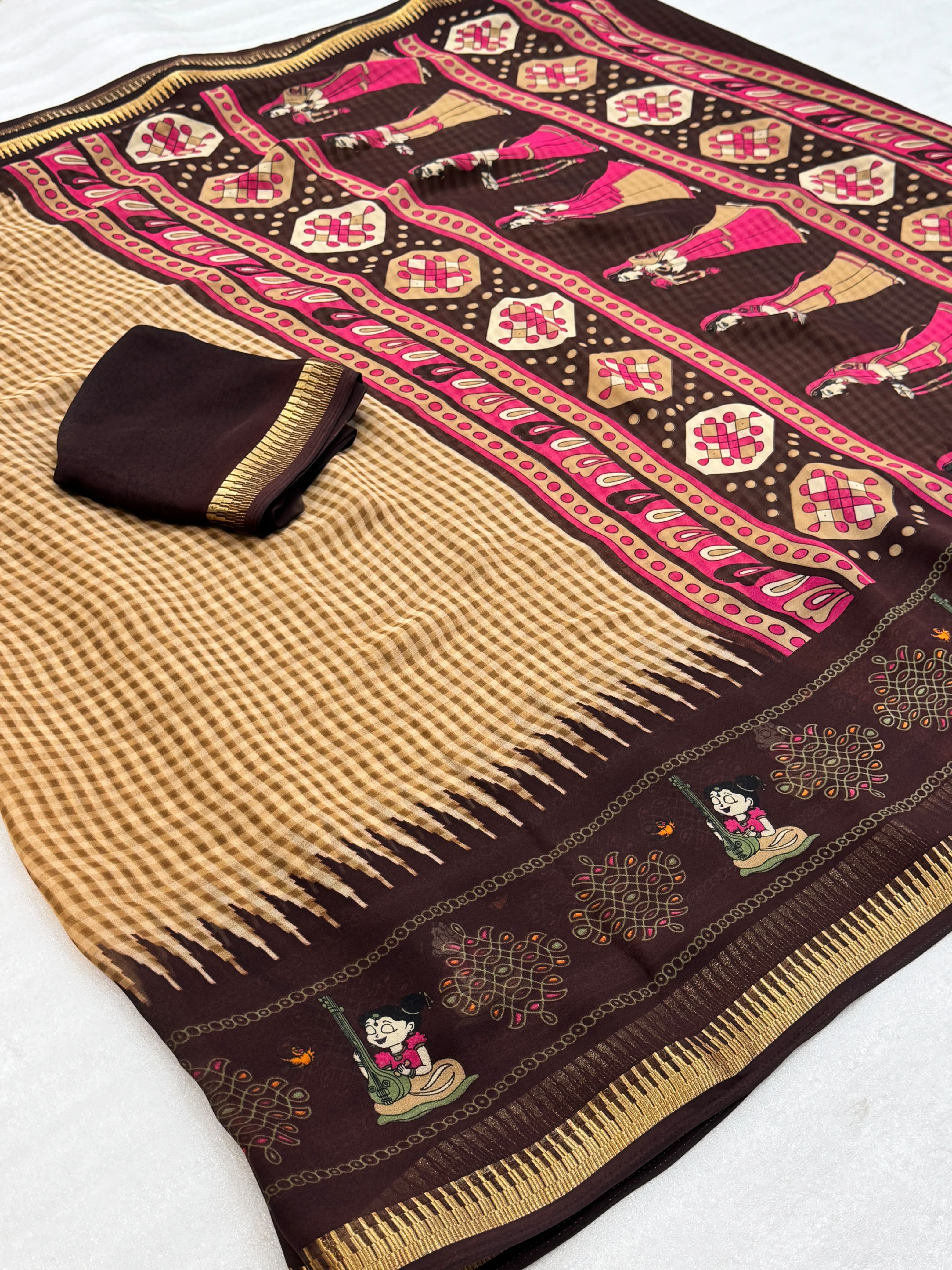 BEAUTIFUL HEAVY GEORGETTE SILK SAREE -SU