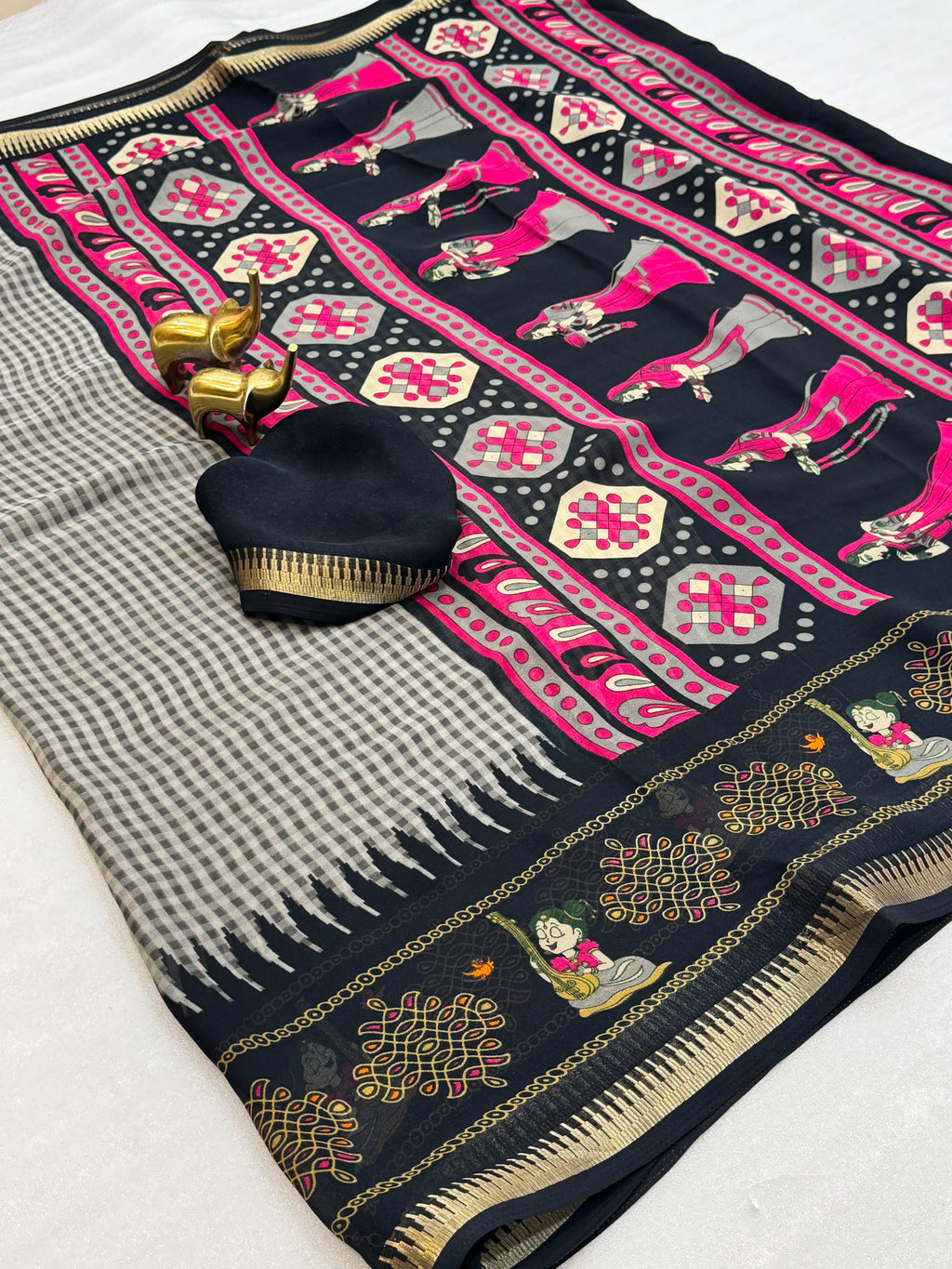 BEAUTIFUL HEAVY GEORGETTE SILK SAREE -SU