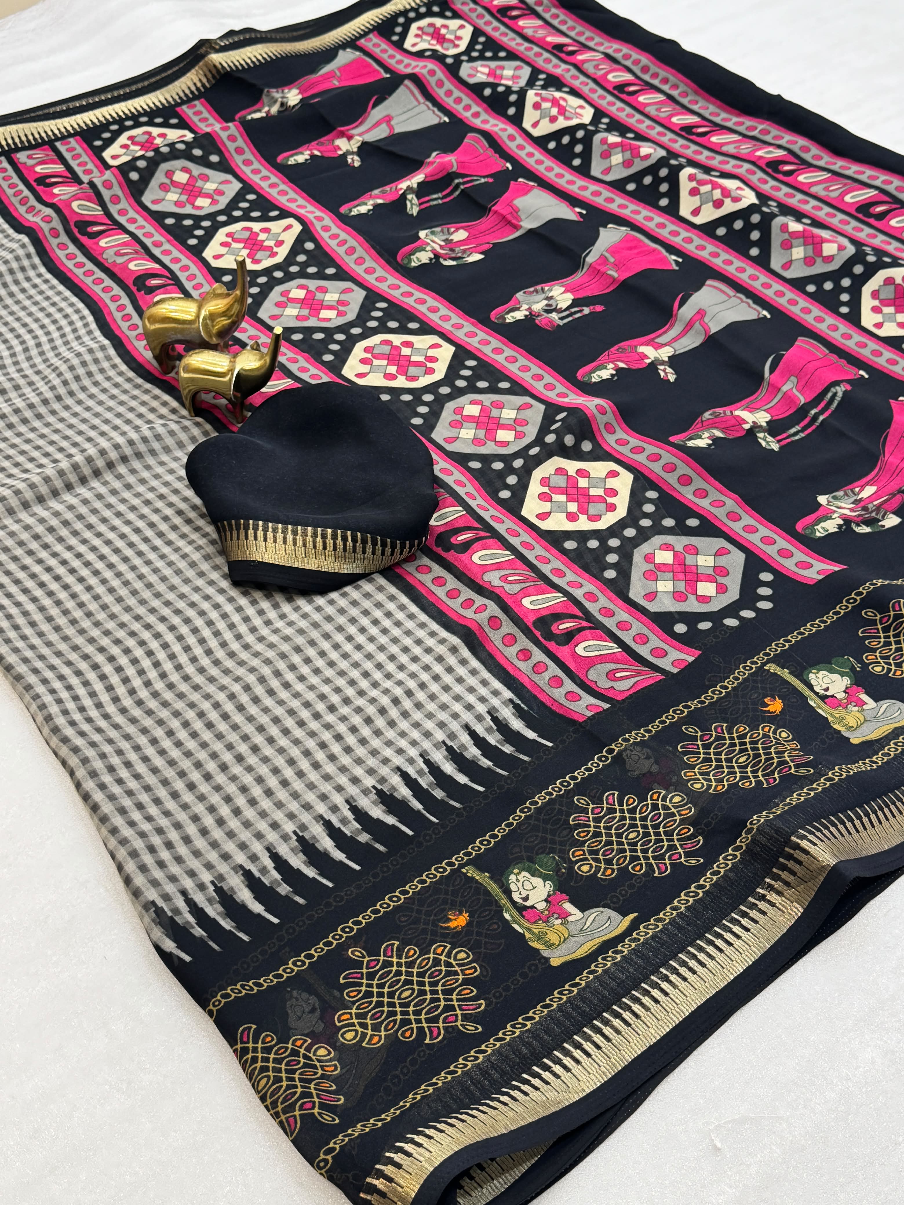 BEAUTIFUL HEAVY GEORGETTE SILK SAREE -SU