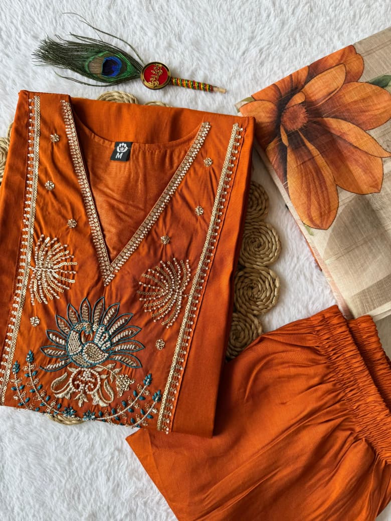 KURTI PANT &  DUPATTA SET -SU