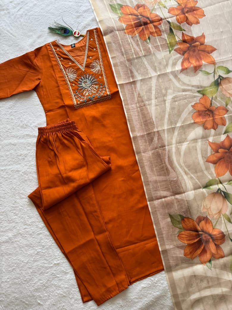 KURTI PANT &  DUPATTA SET -SU