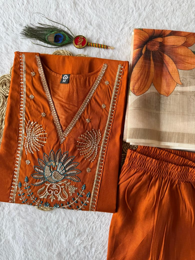 KURTI PANT &  DUPATTA SET -SU