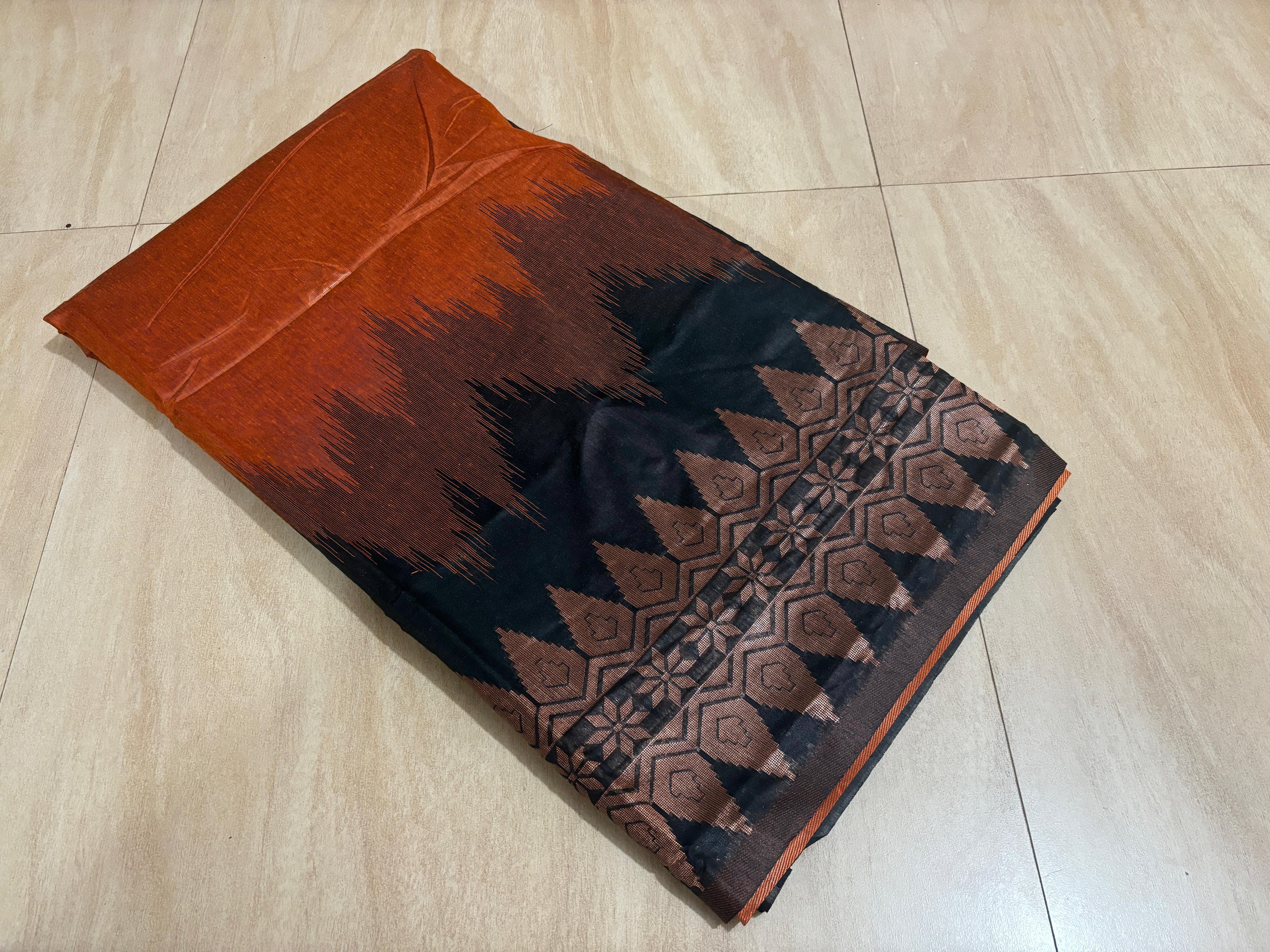 DOUBLE SIDE TEMPLE KORVAI COTTON SAREE -KBG
