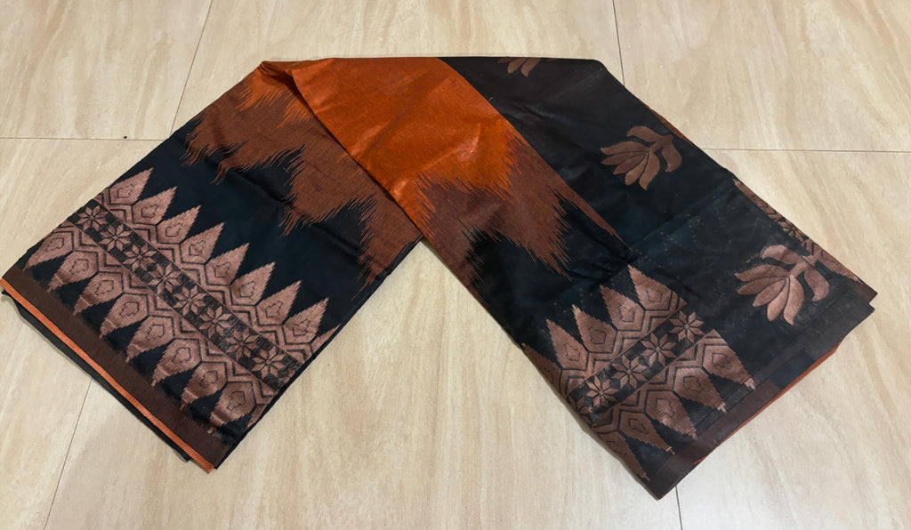 DOUBLE SIDE TEMPLE KORVAI COTTON SAREE -KBG