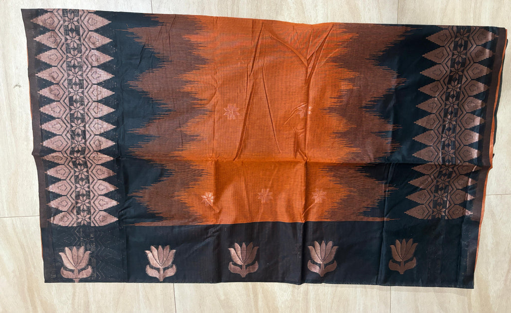 DOUBLE SIDE TEMPLE KORVAI COTTON SAREE -KBG