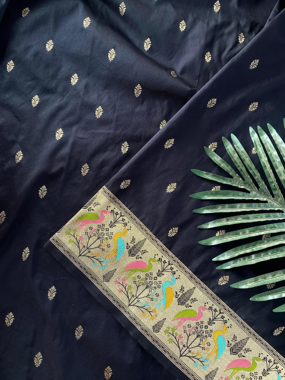 Soft Silk Banarasi Saree – Pure Black Elegance - SU