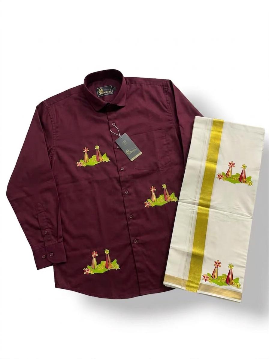 Cotton Shirt & Mundu Combo - KBG